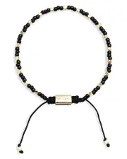 Jan Leslie Black Bead & Gold-Tone Sterling Silver Bracelet