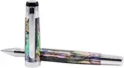 The Abalone Rollerball Pen, 925 Sterling Silver, with 2 Ink Refills - German-Made Luxury Pen for Journaling, Note Taking, Writing - Weighted Professional Pens - Premium Executive Pens