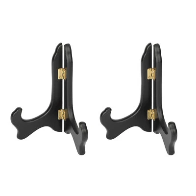 2* Easel Plate Holder Wooden Folding Display Stand Kits for Picture Frame