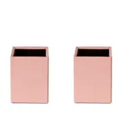2x Belle Hunter Brush Box Organiser Container Stationery Storage Sqr 12cm Pink