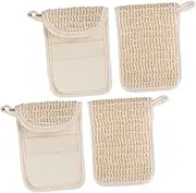 KONTONTY Exfoliating Foam Net Soap Bag Sisal Mesh Pouch for Soap Bars Gentle Face Cleansing