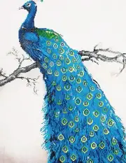 Premium Blue Peacock Diamond Art Kit with Dotz Gems - Artistic Craft Experience