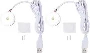 2 Pack Puck Lights 5v Single USB Powered Adjustable Dimmable Under Cabinet Light for Jewelry Cabinet Cupboard Shelf (White Light)