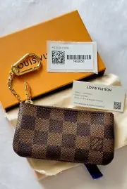 Louis Vuitton DAMIER EBENE KEY CLES POUCH CARD HOLDER N62658 BNIB Made in USA