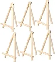 HOMSFOU 6pcs Boys and Girls Wooden Art Easel Small Triangle Frame Easel Photo Frame Bracket Photo Painting Display