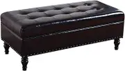 PU Imitation Leather Storage Stool Sofa Stool Bedroom Storage Box Bed End Stool Rectangle Long Bench Clothing Store Shoe Store Rest Stool Storage Benches(Black)