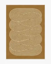 150' x 215' | Machine Washable Runner Rug | Kid & Pet Friendly | Indoor Rug | Jonathan Adler Ribbon Caramel Gold Rug | Ruggable