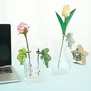 Fulasun 3 Pcs Plastic Round Novelty Elephant Shape Flower Support, Indoor Plant Propagation Buddy for Sprouts Stems Shoots and Cuttings