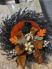 Mackenzie Childs Halloween Door Owl Wreath-New