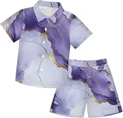 [Caihoyu] Baby-boys Toddler Short Sleeve Button Down Shirt & Shorts Set Toddler Boy Outfit Summer Clothes Set