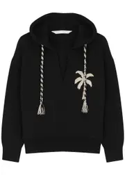 Palm Angels Hooded Knitted Sweatshirt - Black - S (UK8-10 / S) S (UK8-10 / S)
