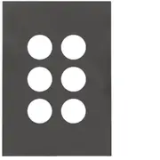 Hager WBQSP6-MB Finesse Series Grid Plate & Cover, Switch Plate, 6 Gang, Less Mech, Flush, Vertical/Horizontal, Matt Black