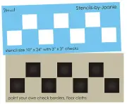 Check Stencil Prim 3" Check Pattern Family Country Gameboard Floor Cloth Borders