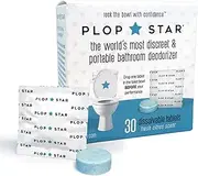 Plop Star | As Seen On Shark Tank | World's Most Discreet Bathroom Deodorizer | Odor Eliminating Toilet Tablets | 30 Pack Tub
