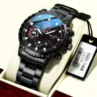 在飛比找蝦皮購物優惠-Wlisth 男士指針模擬石英手錶日期時尚配飾不銹鋼錶帶防水