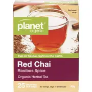 Planet Organic Red Chai Herbal Tea Bags 25 Pack