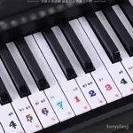 台灣新款透明彩色簡譜61鍵電子琴鍵盤貼紙琴鍵貼54/49鍵電子琴數字音標貼