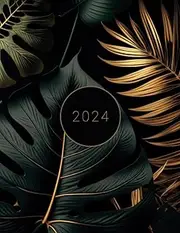 2024: XXL One Page Per Day Planner and Notebook | Large 8.5x11 Organizer Daily Diary and Lined Journal | Jungle Flowers Cover