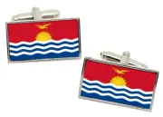 Kiribati Flag Cufflinks in Chrome Gift box