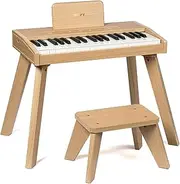 [ZIPPY] Kids Piano Keyboard, 37 Keys Digital Piano for Kids, Touch Sensitive Control Panel, Built-in Songs, Volume Adjustable, Music Educational Instrument Toy, Wood Piano for 3+ Girls and Boys