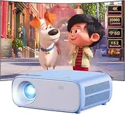 Wielio Full HD 1080P Projector with 4K Support, Bluetooth and WiFi, 18000 Lumen HD Display, Support 30-200 Inch Projection Size, Compatible with iOS/Android/Laptop/Xbox (Blue)