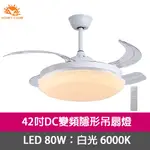 【HONEY COMB】42吋DC變頻隱形吊扇燈LED80W吸頂燈白光(V2603-80W)