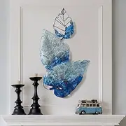 Large Metal Art Wall Hanging,Creative American style leaf Wall Decoration,Iron Metal Wall Art Wall Sculpture for living room bedroom