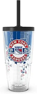 Tervis NHL New York Rangers - Shatter Made in USA Double Walled Insulated Tumbler Travel Cup Keeps Drinks Cold & Hot, 24oz with Straw Lid, Classic