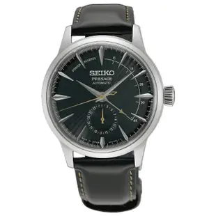 【SEIKO 精工】Presage 調酒師品味紳士動力儲存顯示機械錶-綠x咖啡/40.5mm(SSA459J1/4R57-00E0U)