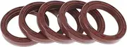 X AUTOHAUX Universal Oil Seal TC Double Lip W Steel Spring Seal Ring Rotary Shaft Seal 34x44x7mm High Pressure FKM Rubber Brown 5 Pcs