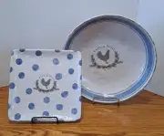 2pc Certified International Susan Winget Feed Seed 12" Bowl & 8.5" Square Plate
