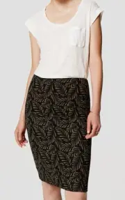 Ann Taylor LOFT Stretchy Knit Palm Pull On Pencil Skirt Size X-Small Black Color