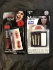 Fake Blood Vampire Zombie Makeup Props +Halloween Vampire Makeup Kit WTH Teeth!
