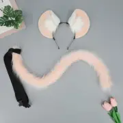 Anime Party Mouse Plush Ears Headband Tail Set Cosplay Headwear Props Costume