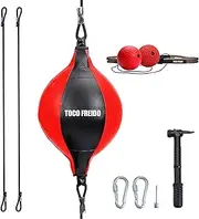 TOCO FREIDO Double End Punching Ball with Boxing Reflex Ball, Pump, Headband, Perfect for Gym MMA Boxing Sports Punch Bag Men Women