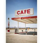 Galrie Retro Desert Cafe and Gas Station Art Photgraphy Print, Poster Only, 70 x 100cm (28 x 40inch)