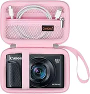 Canboc Carrying Case for Canon PowerShot SX740 SX730 SX720 SX620 G7X Digital Camera, Point and Shoot Vlogging Camera Bag, Zipper Mesh Pocket fits USB Cable, Batteries, Pink