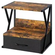Printer Stand for Desk with Storage Drawer 2 Tier Desktop Or Under Desk Shelf...
