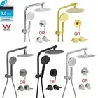 KYLINS Gold / Black / Chrome Dual Shower 8'' Head 3-Mode HandHeld Wall Arm Set