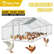 Large Metal Walk-in Chicken Coop Rabbit Hutch Ferret Cage Hen House Ferret Chook