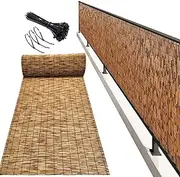 Natural Screen Reed Fence, Patio Privacy Screen,Bamboo Fencing Rolls, Decorations Fence, Pool Plant Fence, Wall Privacy Fence, 2 3 4 5 6 Feet High, Sun Shade, Waterproof(1.1 * 8m(3.6 * 26.2ft))