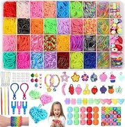 DIY Rubber Band Kit - 2600+ Multi-Color Bands, Beads & S-Clips for Kids' Craft Projects, Party Favors, School Supplies, Creative Fun
