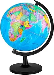 Wizdar 10'' World Globe for Kids Learning, DIY Assemble Educational Rotating World Map Globes Large Size Decorative Earth Children Globe for Classroom Geography Teaching, Desk & Office Decoration