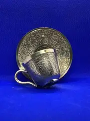 Antique Pure Copper coffe Cup With Copper Saucers Arabi Coffee