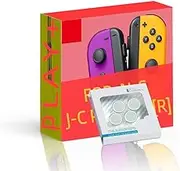 Play+ For Switch/Controller Purple / Orange, Wireless Joypads & Wrist Straps, Compatible with N-Switch/Lite/OLED, Gamepad with Dual Vibration/6 Axis Gyro/Motion Sensor/Wake-up/Screenshot, Includes