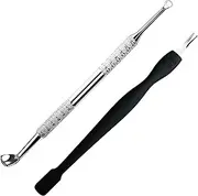 Pingispower Cuticle Pusher with Fork, 2PCS Professional Cuticle Remover Tools, Premium Stainless Steel Cuticle Cutter Durable Manicure Kit and Pedicure Tool Set for Fingernails and Toenails