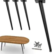 SunVFaFa Metal Coffee Table Legs 40.5cm | 16 inch, Matte Black Short Bench Legs for Furniture Set of 4, Dresser Cabinet Feet, Mid Century Modern Replacement Furniture Legs for Chair Stool Side Table
