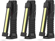 LED Rechargeable Torches Inspection Lamp,Vagocom Super Bright Flashlight Portable Battery Powered Work Light Tool with Magnetic Base 3 Color Light for Mechanic,Automotive,Christmas,Men Gift(3 Pack)