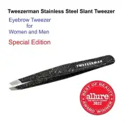 Tweezerman Stainless Steel Slant Tweezer, Eyebrow Tweezer for Women and Men