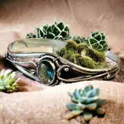 Labradorite Cuff Bracelet 925-SS Gift Handmade Adjustable